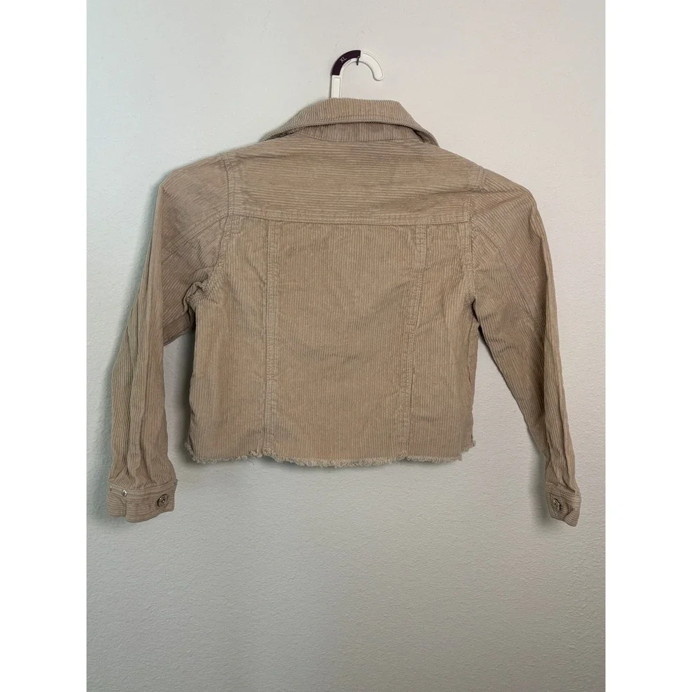 Steve Madden Kids Tan Corduroy Studded Cropped Jacket Girls Size S Small